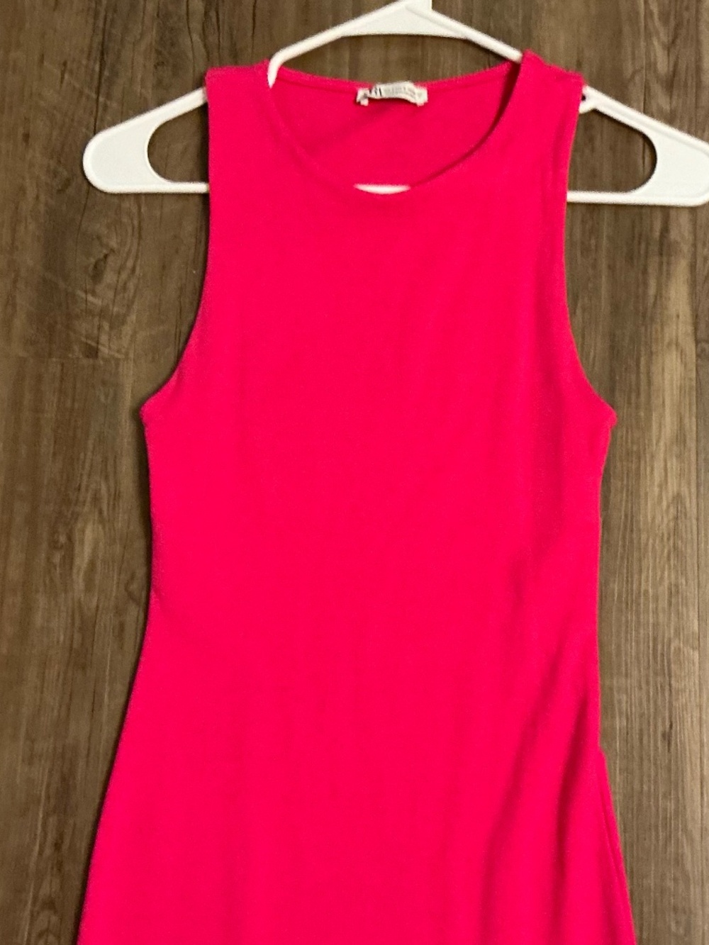 Zara Vibrant Pink Sleeveless Bodycon Mini Dress, size S